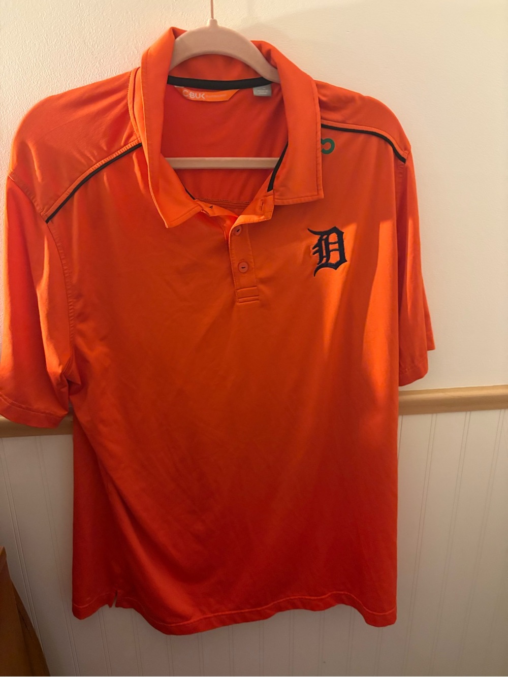 Detroit Tigers CBUK Cutter & Buck Men’s Large Orange Performance Polo MLB